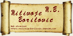 Milivoje Borilović vizit kartica